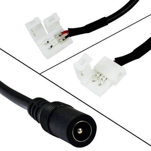 Конектор для свiтлодiодних стрiчок OEM №14 10мм затискач - mini Jack "мама" через дрiт, 15см 2306 фото