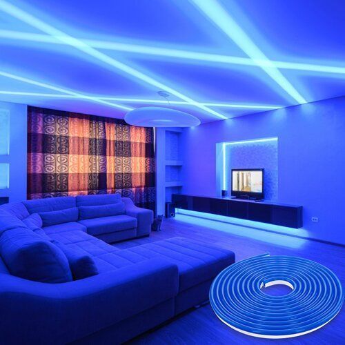 Світлодіодна стрічка NEON 12В JL 2835-120 B IP65 синий, герметичная, 1м 2321 фото