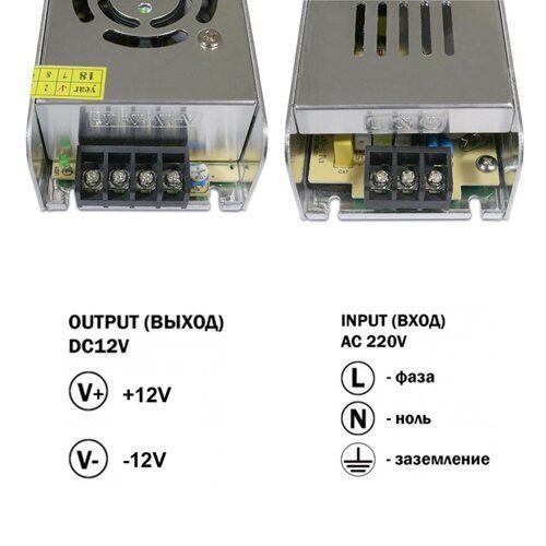 Блок живлення OEM DC12 360W 30А STR-360 вузький 2496 фото