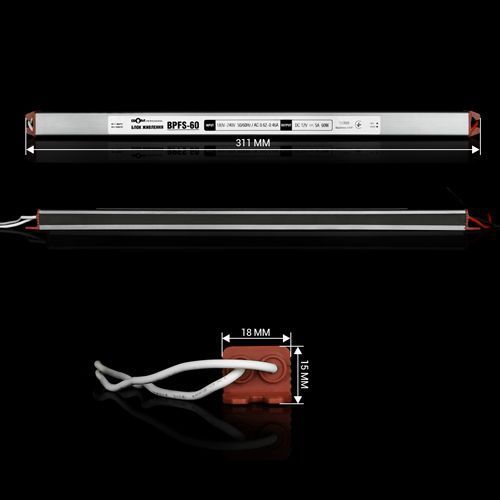 Блок питания BIOM Professional DC12 60W BPFS-60-12 5А stick герметичный 2606 фото