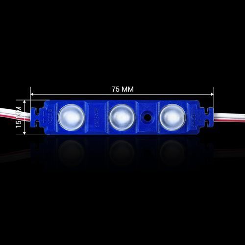 Світлодіодний модуль BRT XG192 5630-3 led W 1,5W BLUE, 12В, IP65 синій з лінзою напівсфера 2521 фото