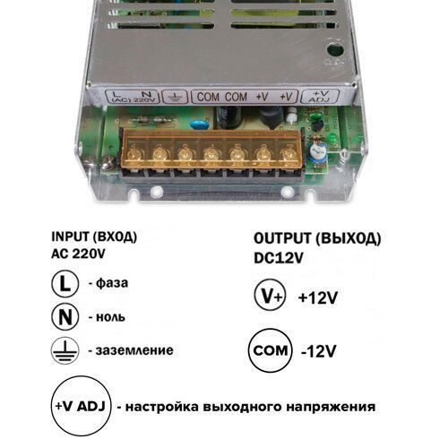 Блок живлення OEM DC12 150W 12,5А TR-150-12 2184 фото