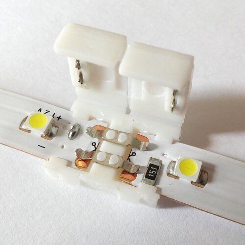 Конектор для свiтлодiодних стрiчок OEM SC-01-SS-8-2 8mm joint (затискач-затискач) 2263 фото