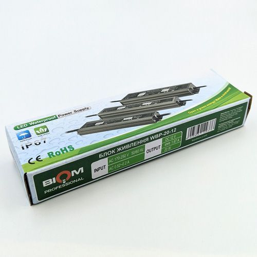 Блок живлення BIOM Professional DC12 20W WBP-20-12 1,7А герметичный 2783 фото