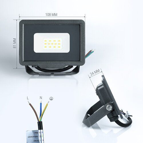 Світлодіодний прожектор BIOM 10W S5-SMD-10-Slim 6200К 220V IP65 1935 фото