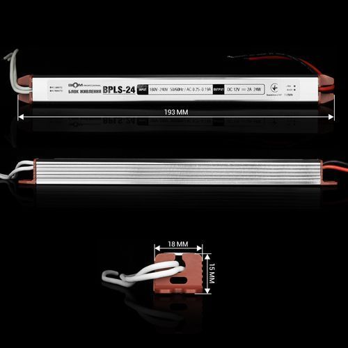 Блок живлення BIOM Professional DC12 24W BPLS-24-12 2А stick 2607 фото