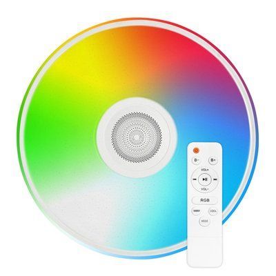 Світильник світлодіодний Biom SMART SML-R28-80-M-FRGB 3000-6000K+ FULL RGB 80Вт с д/к муз. BT APP 2787 фото