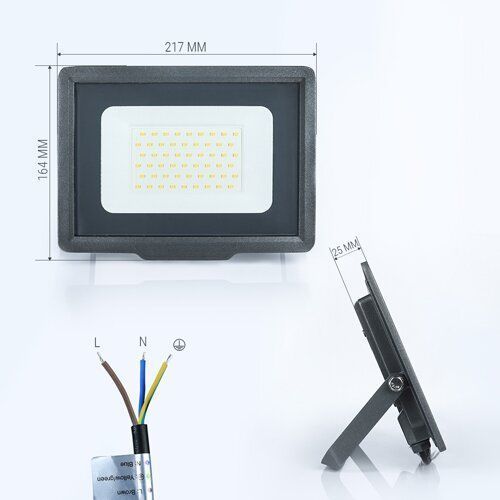 Світлодіодний прожектор BIOM 50W S5-SMD-50-Slim 6300К 220V IP65 1938 фото