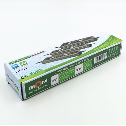 Блок живлення BIOM Professional DC12 30W WBP-30-12 2,5А герметичний 2784 фото