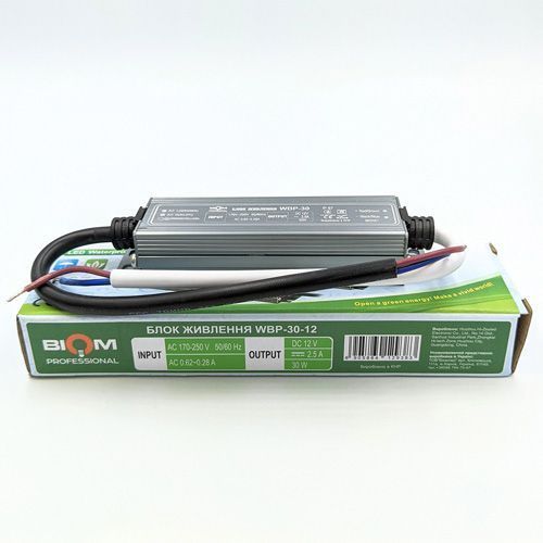 Блок живлення BIOM Professional DC12 30W WBP-30-12 2,5А герметичний 2784 фото
