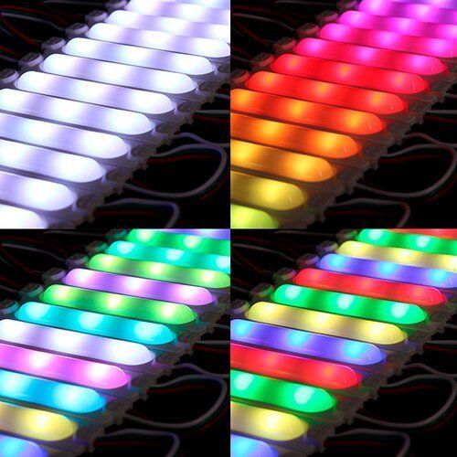 Світлодіодний модуль BRT XG61 5050-3 led RGB IC 2811 0.72W 12В з лінзою 2403 фото
