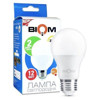 Свiтлодiодна лампа Biom BT-511 A60 12W E27 3000К матова 2358 фото