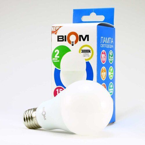 Свiтлодiодна лампа Biom BT-515 A60 15W E27 3000К матова 2360 фото