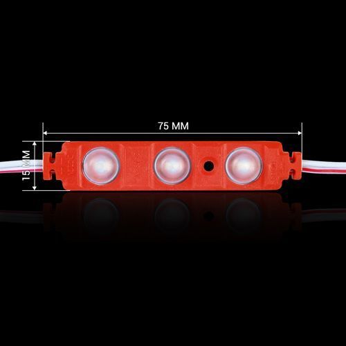 Світлодіодний модуль BRT XG191 5630-3 led W 1,5W RED, 12В, IP65 червоний з лінзою напівсфера 2520 фото