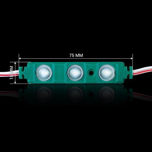 Світлодіодний модуль BRT XG193 5630-3 led W 1,5W GREEN, 12В, IP65 зелений з лінзою напівсфера 2522 фото