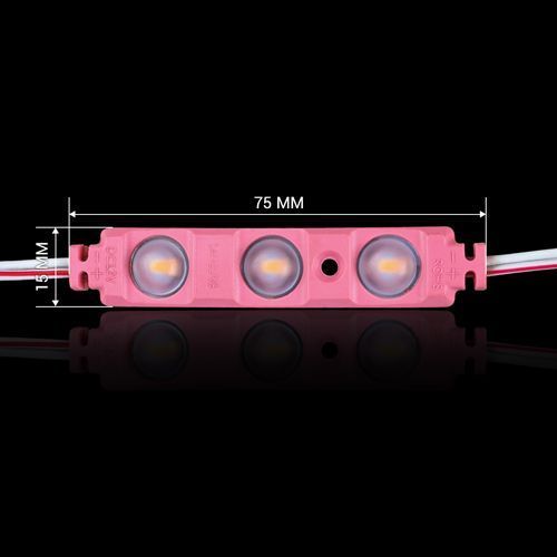 Світлодіодний модуль BRT XG194 5630-3 led W 1,5W PINK, 12В, IP65 рожевий з лінзою полусфера 2523 фото