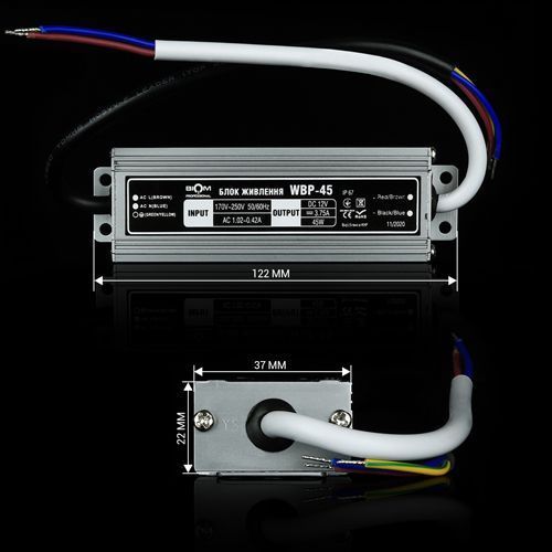Блок живлення BIOM Professional DC12 45W WBP-45-12 3,7А герметичный 2600 фото