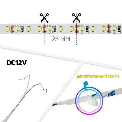 Світлодіодна стрічка BIOM Professional BPS-G3-12-2835-120-CW-20 білий, негерметична, 1м 2199 фото